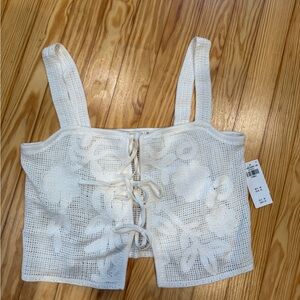 Abercrombie White Crochet Crop Top